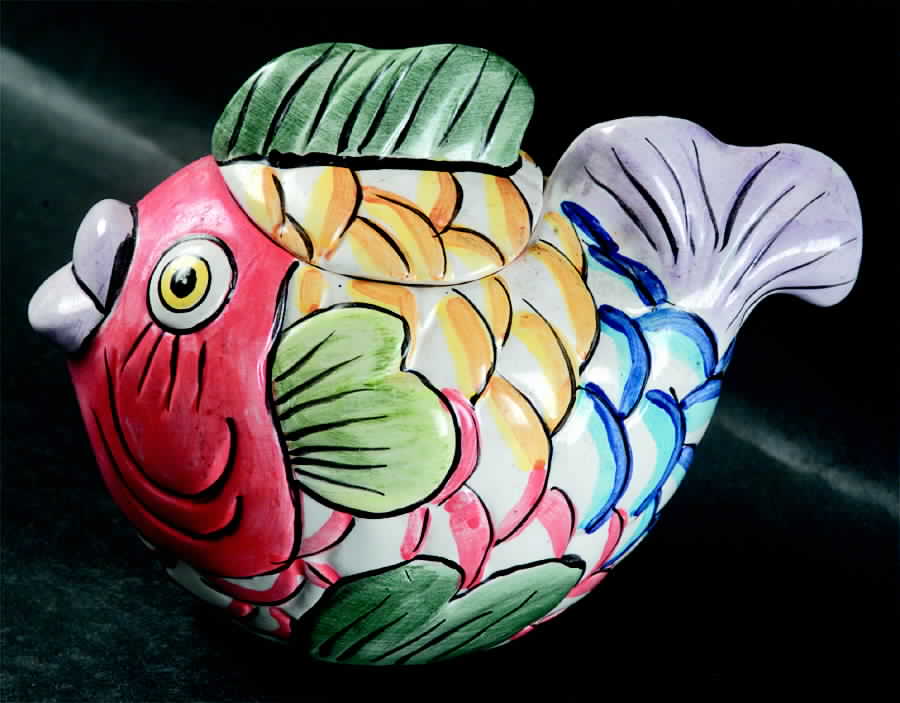 Pescada (Blue Trim) Figural Sugar Bowl & Lid by Tabletops Unlimited-1