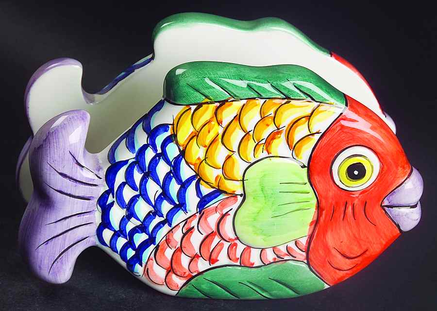 Pescada (Blue Trim) Figural Napkin Holder by Tabletops Unlimited-1