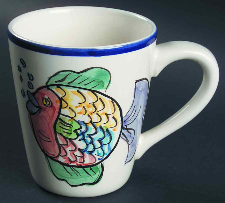 Pescada (Blue Trim) Jumbo Mug by Tabletops Unlimited-1
