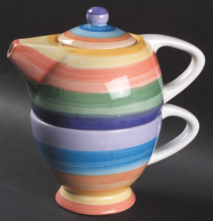 Rondo Individual Teapot & Lid with Cup by Tabletops Unlimited-1