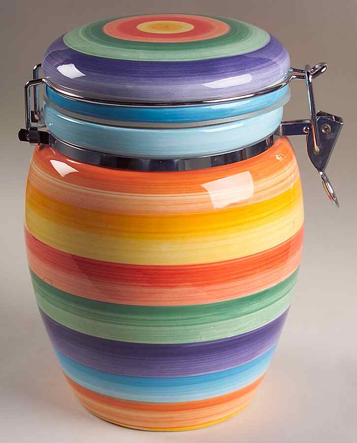 Rondo Large Canister with Hinged Lid by Tabletops Unlimited-1