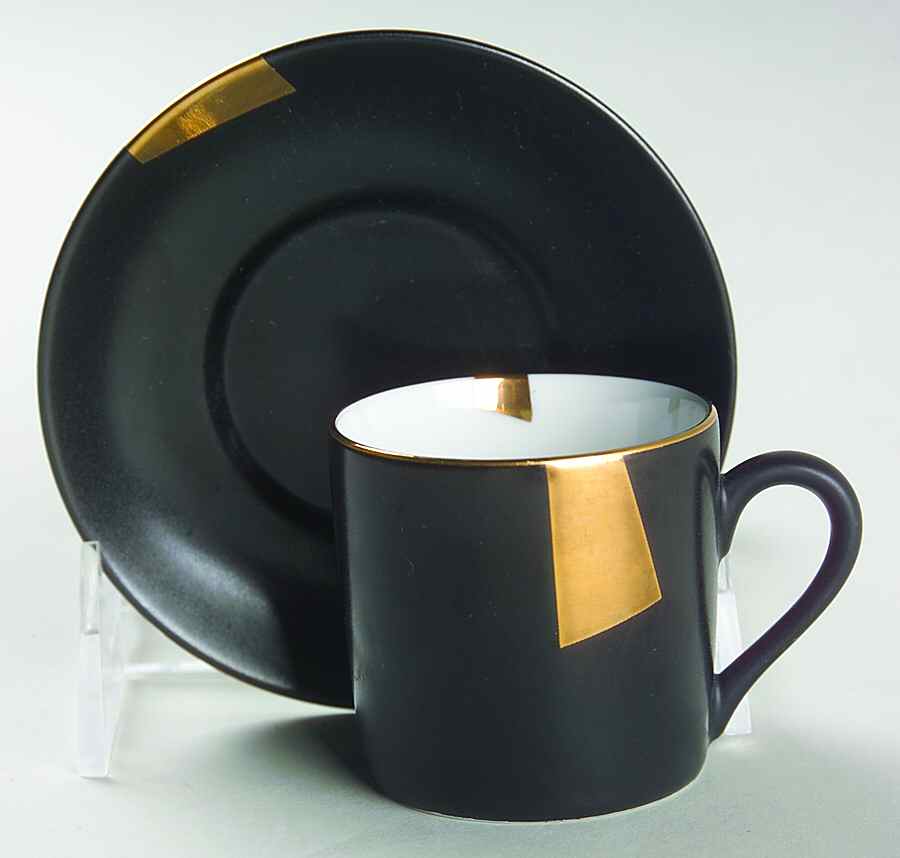 San Marco Gold Flat Demitasse Cup & Saucer Set by Taitu-1