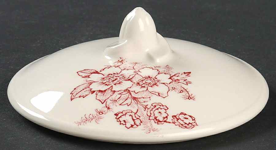 Dogwood Pink (Coupe, Smooth, White) Lid for Sugar Bowl by Taylor, Smith & Taylor (Ts&T)-1