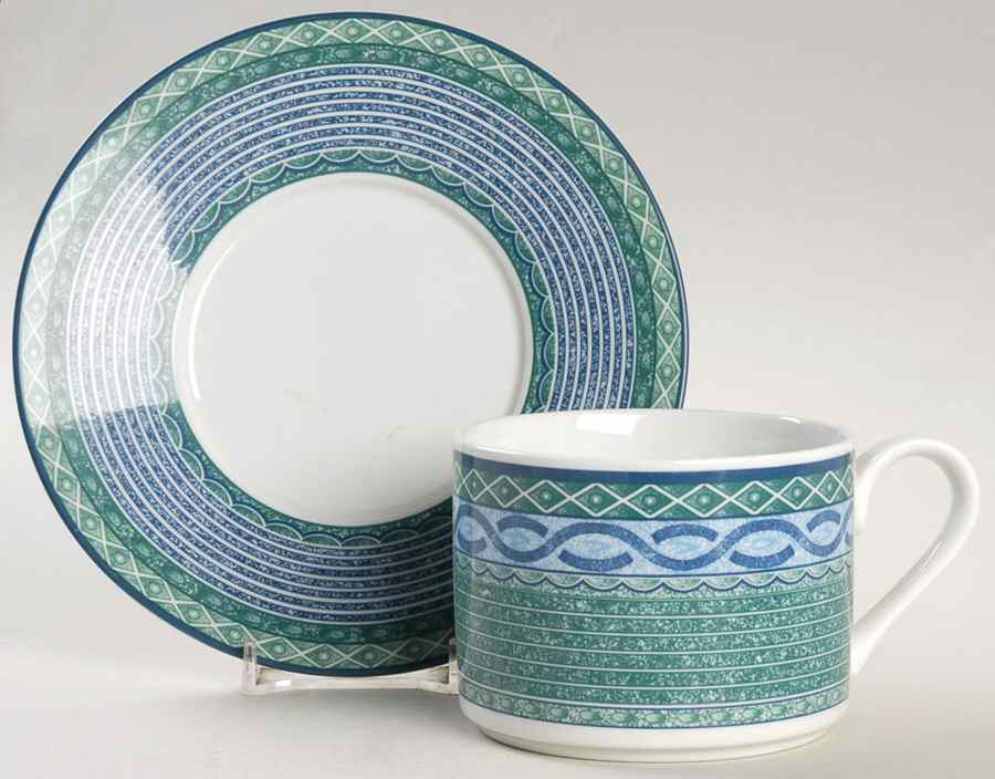 Mediterranean Flat Cup & Saucer Set by Tognana-1
