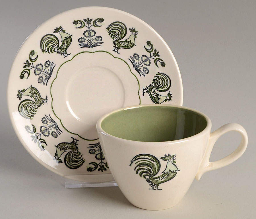 Summer Morn Flat Cup & Saucer Set by Taylor, Smith & Taylor (Ts&T)-1