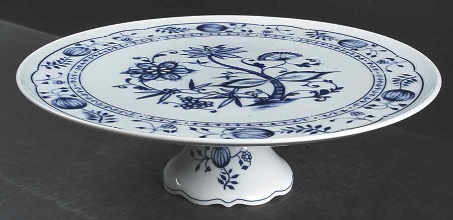 Zwiebelmuster 12" Diameter Pedestal Cake Stand by Triptis-1