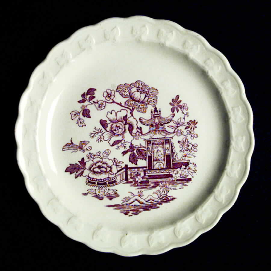 Chinese Temple Red Bread & Butter Plate by Taylor, Smith & Taylor (Ts&T)-1