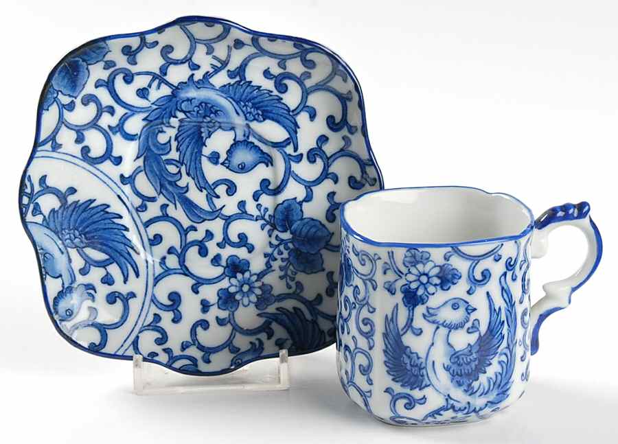 Phoenix Flat Demitasse Cup & Saucer Set by Takahashi-1