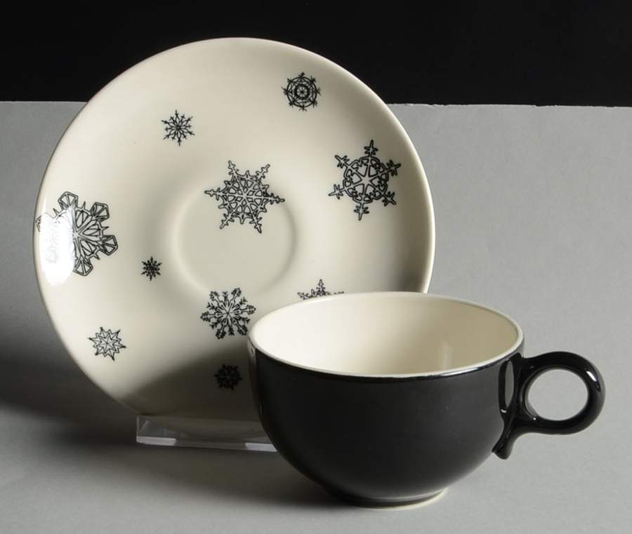 Midnight Flat Cup & Saucer Set by Taylor, Smith & Taylor (Ts&T)-1
