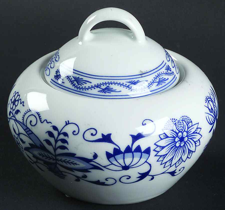 Blue Onion (Smooth) Sugar Bowl & Lid by Thun-1