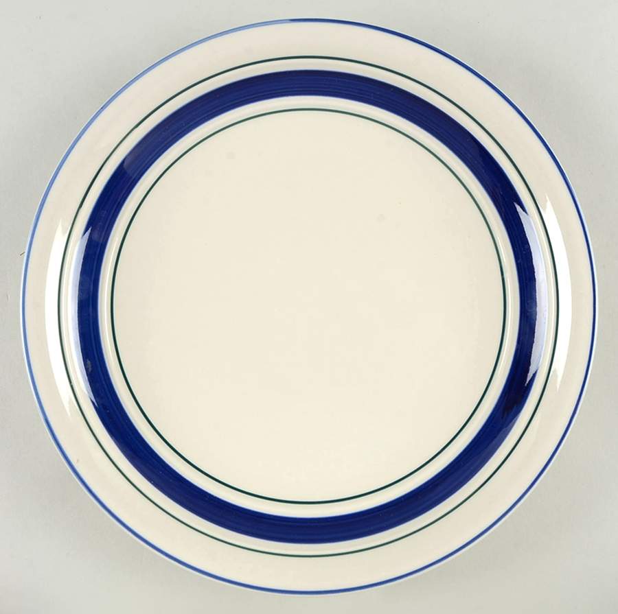 Blue Crock (Blue Edge) 12" Chop Plate (Round Platter) by Tienshan-1