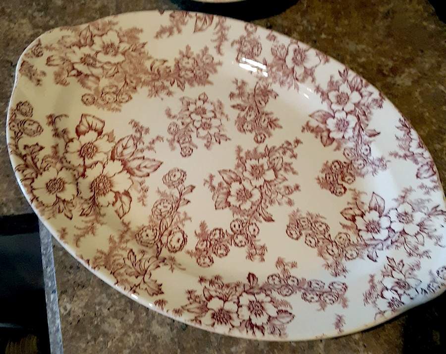 Dogwood Brown 11" Oval Serving Platter by Taylor, Smith & Taylor (Ts&T)-1