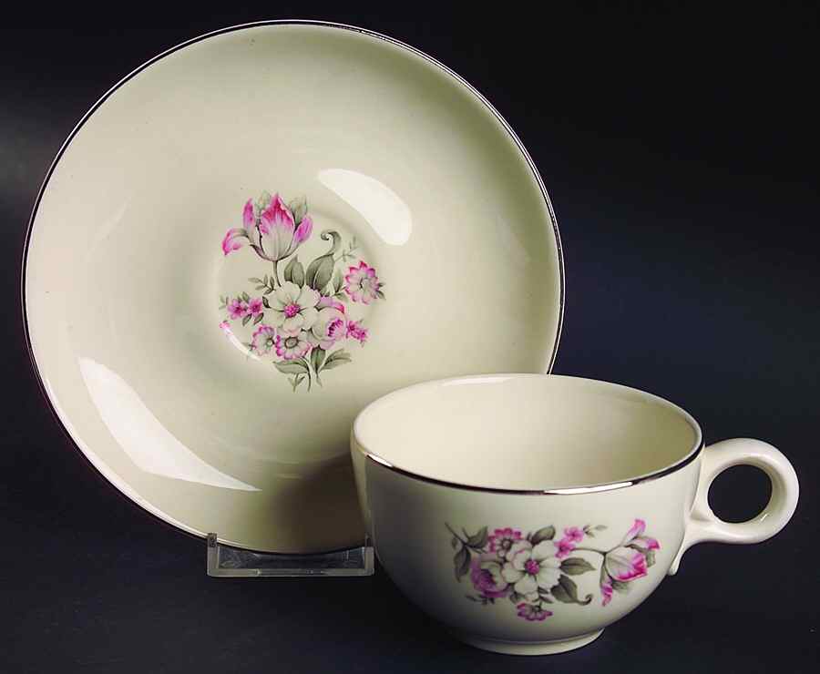 TST224 Flat Cup & Saucer Set by Taylor, Smith & Taylor (Ts&T)-1