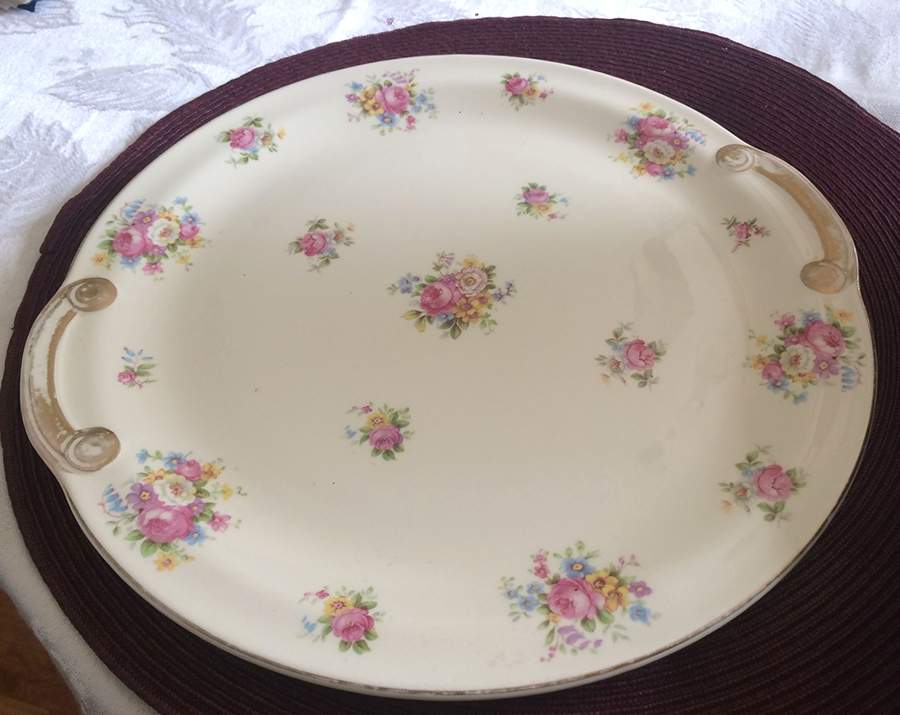 TST225 Handled Cake Plate by Taylor, Smith & Taylor (Ts&T)-1