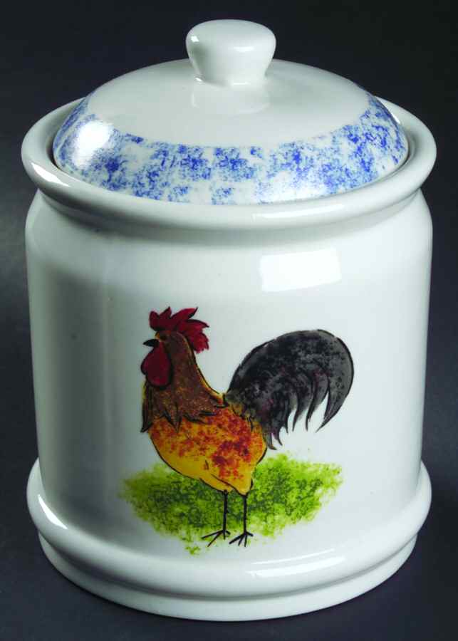 Country Barn Rooster Large Canister & Lid by Tabletops Unlimited-1