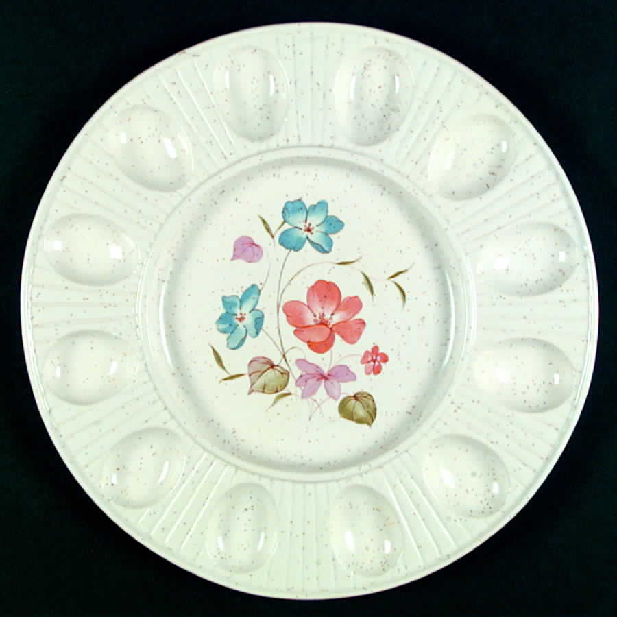 Poppy (Off White Background) Deviled Egg Plate by Treasure Craft-1