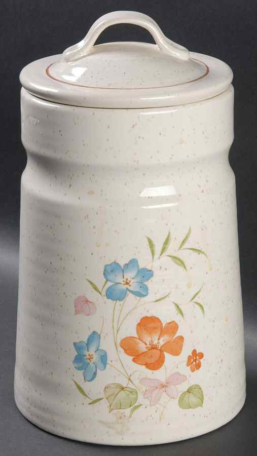 Poppy (Off White Background) Large Storage Jar & Lid by Treasure Craft-1