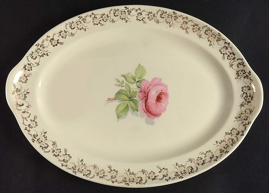 1958-1-2 13" Oval Serving Platter by Taylor, Smith & Taylor (Ts&T)-1