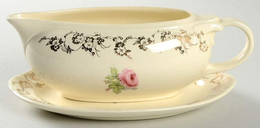 1958-1-2 Gravy Boat & Underplate by Taylor, Smith & Taylor (Ts&T)-1