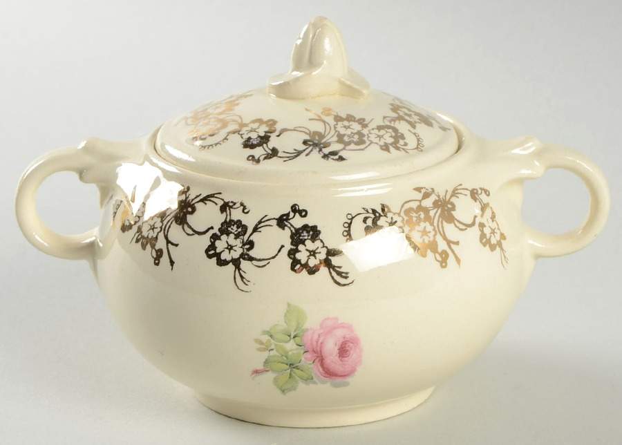 1958-1-2 Sugar Bowl & Lid by Taylor, Smith & Taylor (Ts&T)-1