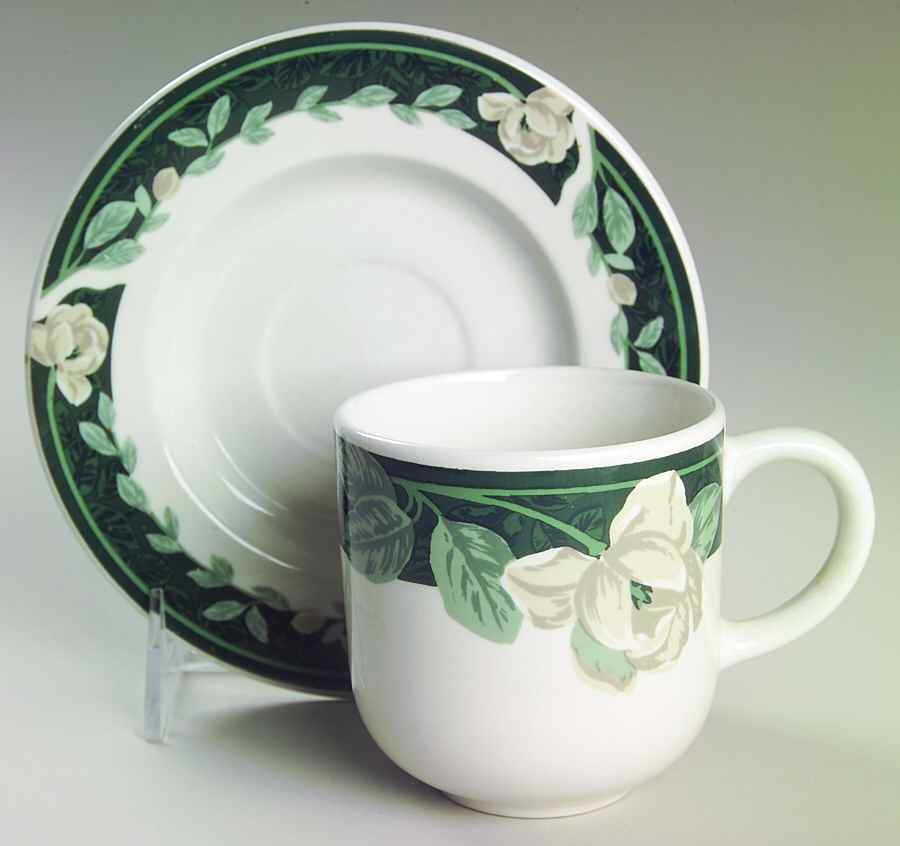 Magnolia Belle Flat Cup & Saucer Set by Tienshan-1
