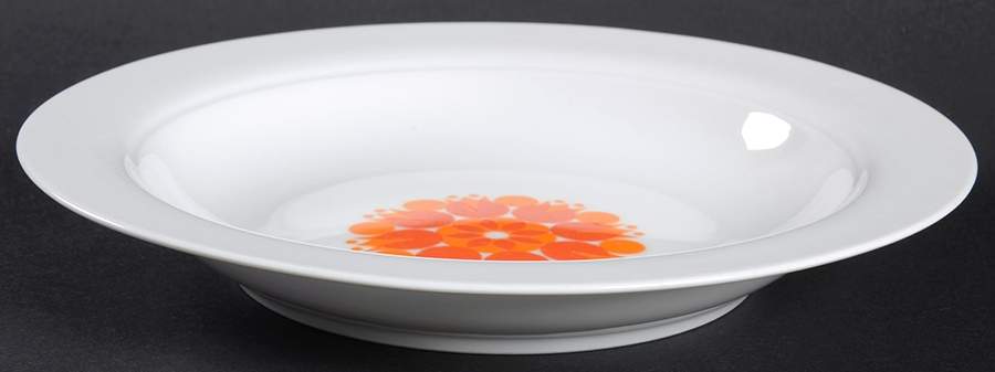Pinwheel Orange Rim Soup Bowl by Thomas-1