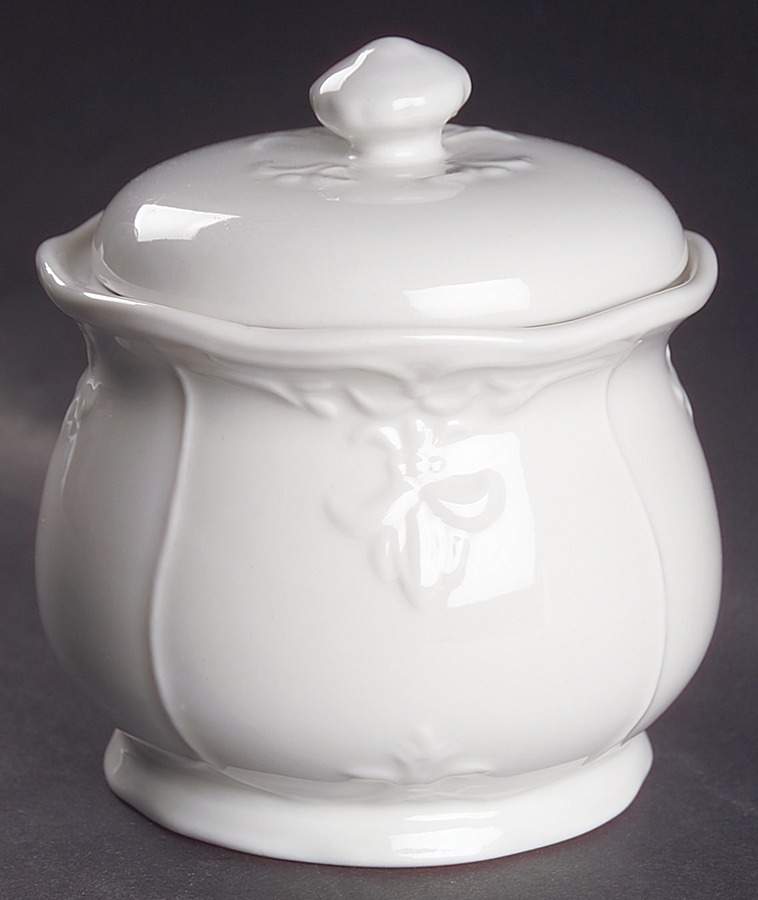 Versailles Off White Sugar Bowl & Lid by Tabletops Unlimited-1