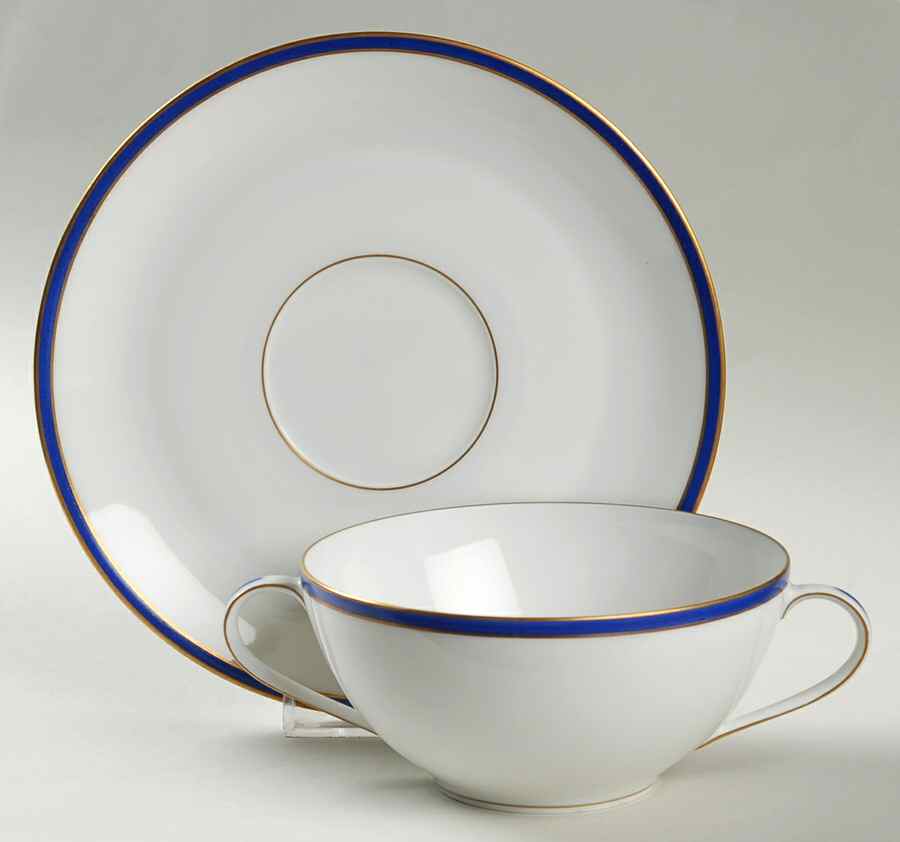 TIC16 Flat Cream Soup Bowl & Saucer Set by Tiffany-1