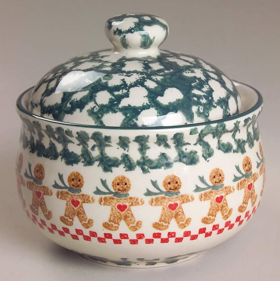 Gingerbread Sugar Bowl & Lid by Tienshan-1