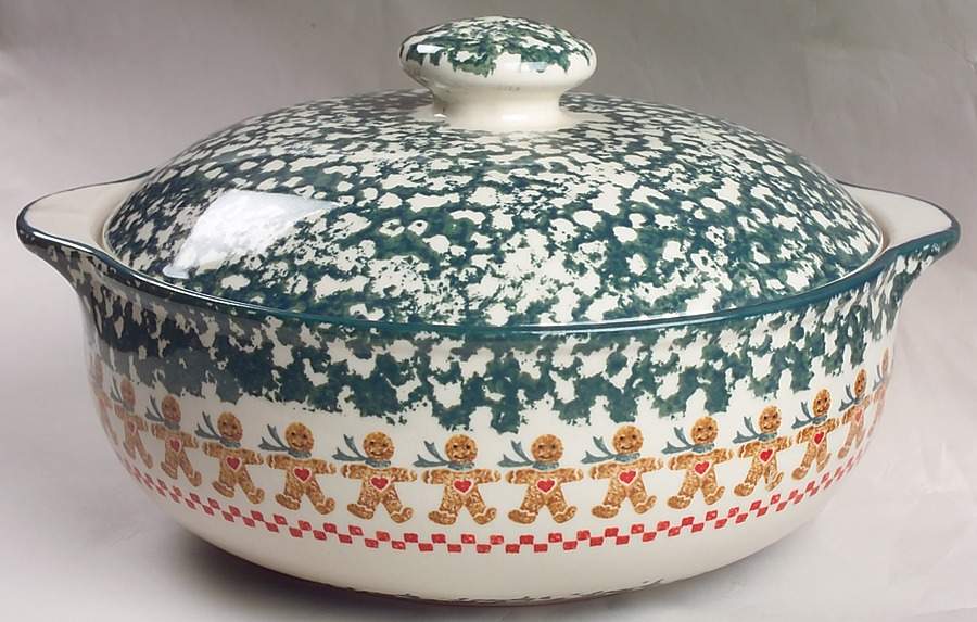 Gingerbread 2 Qt Round Covered Casserole by Tienshan-1