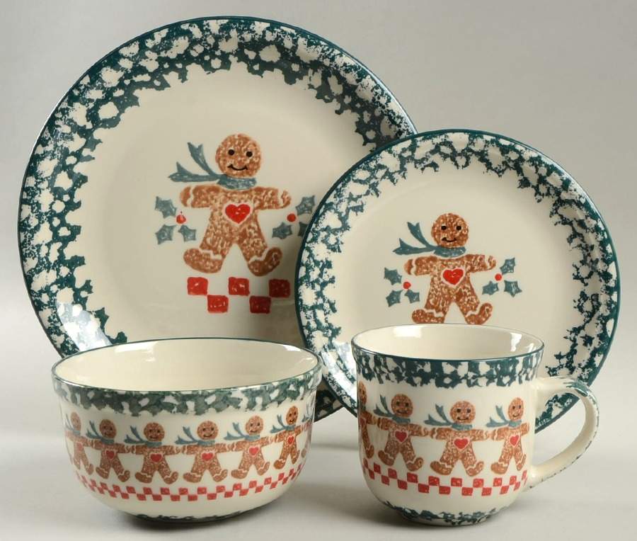 Gingerbread 4 Piece Place Setting by Tienshan-1