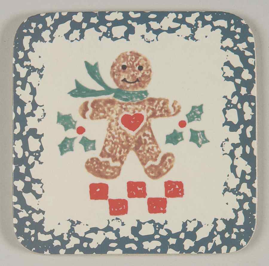 Gingerbread Cork Back Square Coaster by Tienshan-1