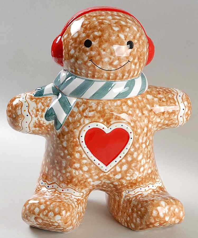 Gingerbread Figural Cookie Jar & Lid by Tienshan-1