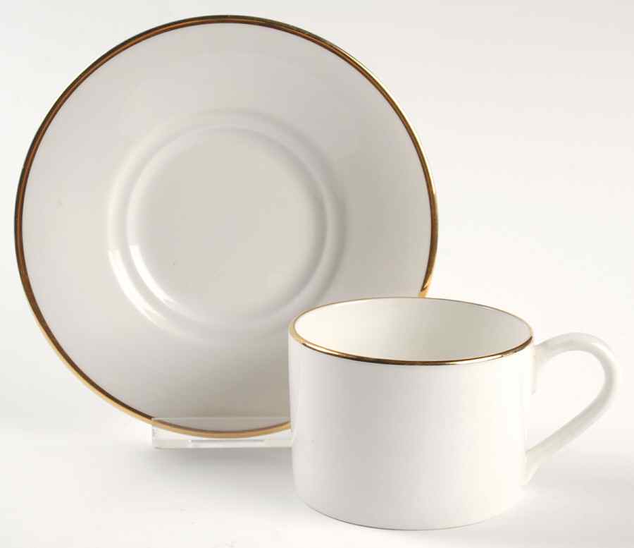 Colonnade Gold Flat Cup & Saucer Set by Royal Limoges-1