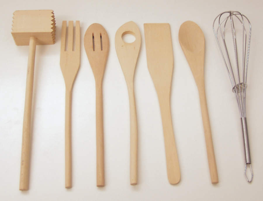 Victorian Rose Wood/Metal/Plastic Utensil Set by Tabletops Unlimited-1