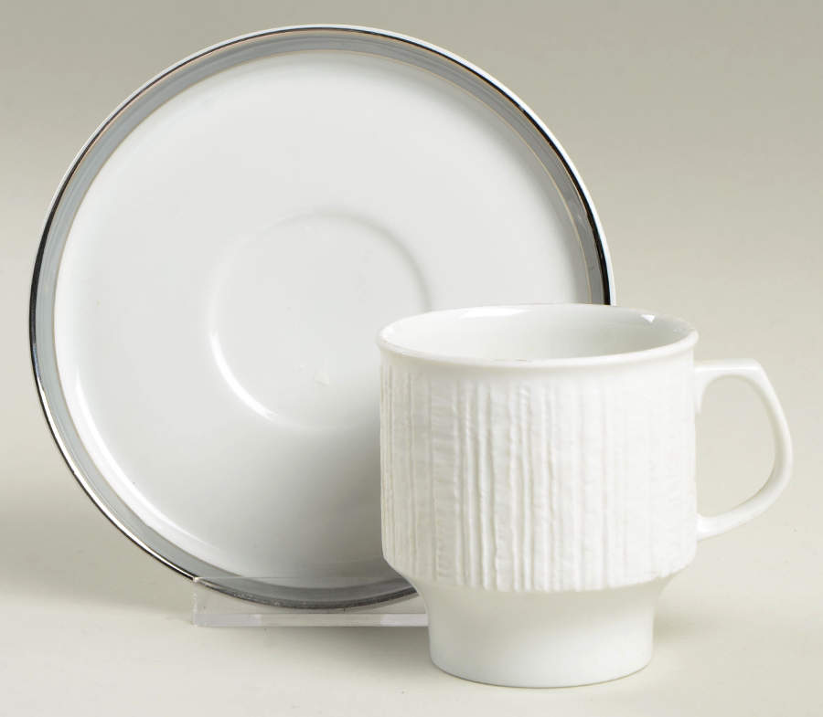 Platinum Band Flat Cup & Saucer Set by Thomas-1