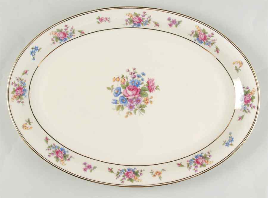 Queensrose (Smooth #159) 15" Oval Serving Platter by Tirschenreuth-1