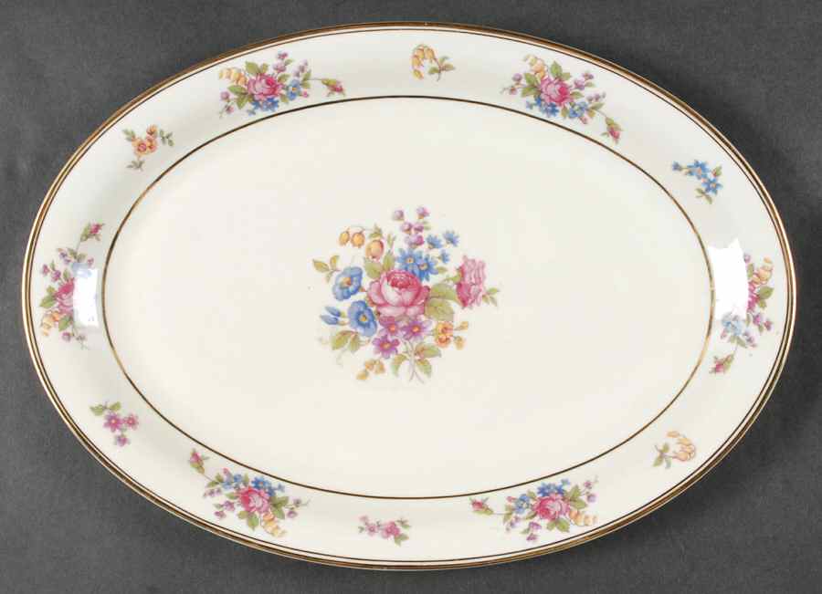 Queensrose (Smooth #159) 13" Oval Serving Platter by Tirschenreuth-1