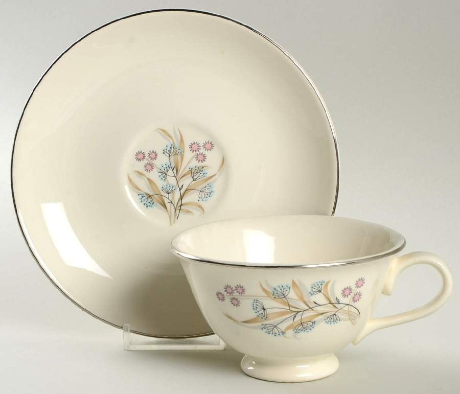 2341 Footed Cup & Saucer Set by Taylor, Smith & Taylor (Ts&T)-1