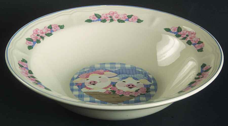 Pig Pal 8" Round Vegetable Bowl by Tienshan-1