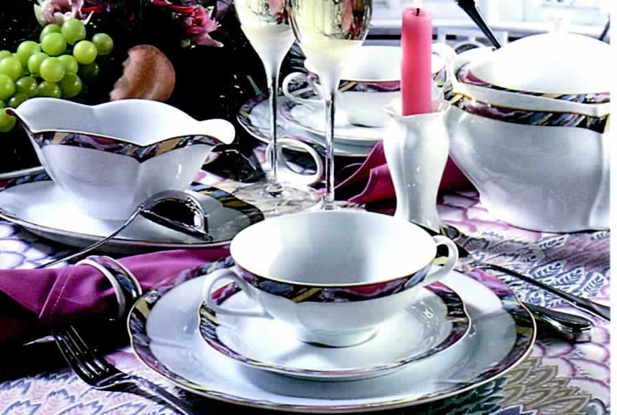 Miramare Footed Cream Soup Bowl & Saucer Set by Tirschenreuth-1
