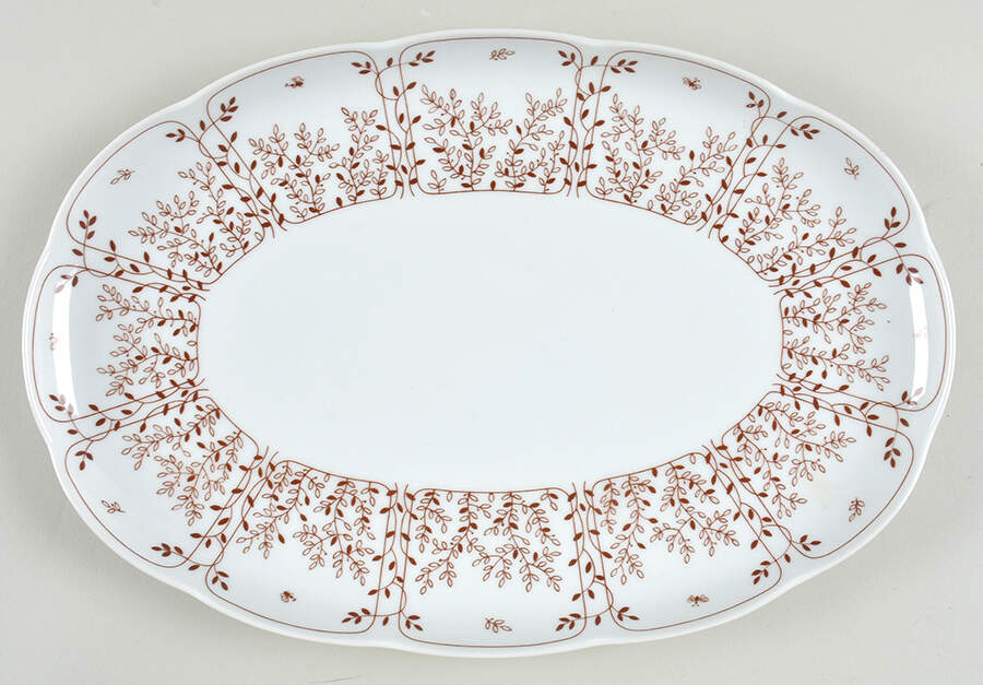 Brown Fleur 12" Oval Serving Platter by Tirschenreuth-1