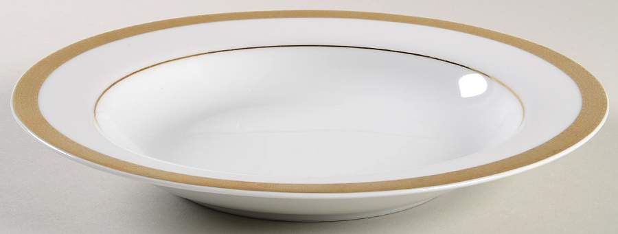 Luxor Gold Large Rim Soup Bowl by Ten Strawberry Street-1