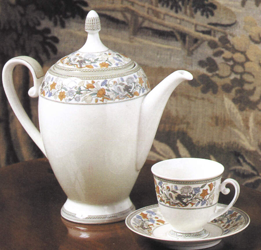 Summerbird Footed Cup & Saucer Set by Tirschenreuth-1