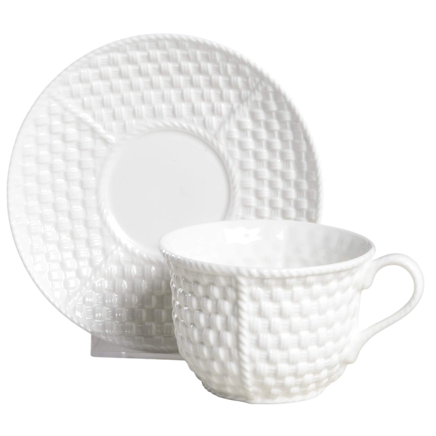 Tiffany Weave Flat Cup & Saucer Set by Tiffany-1