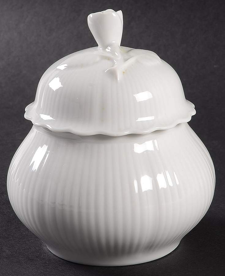 Salzburg White Sugar Bowl & Lid by Tirschenreuth-1