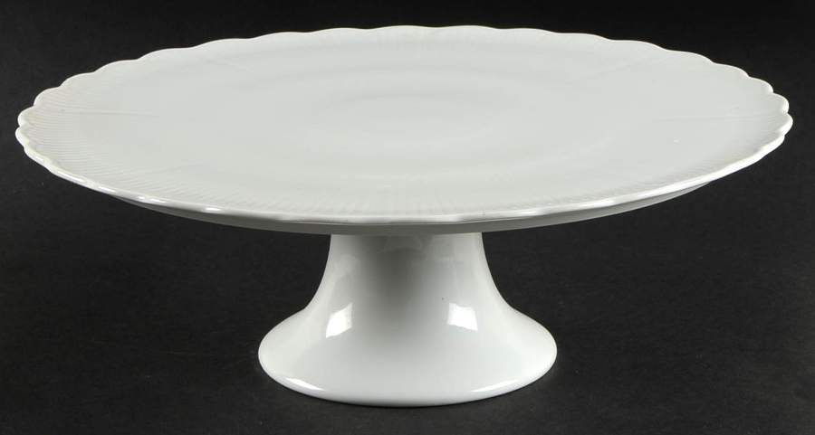 Salzburg White 12" Diameter Pedestal Cake Stand by Tirschenreuth-1