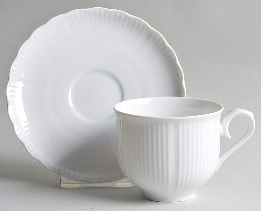 Salzburg White Flat Cup & Saucer Set by Tirschenreuth-1