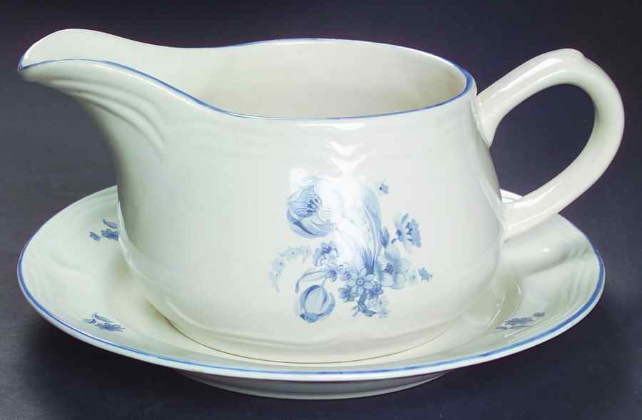 Jardin Bleu Gravy Boat & Underplate by Tienshan-1