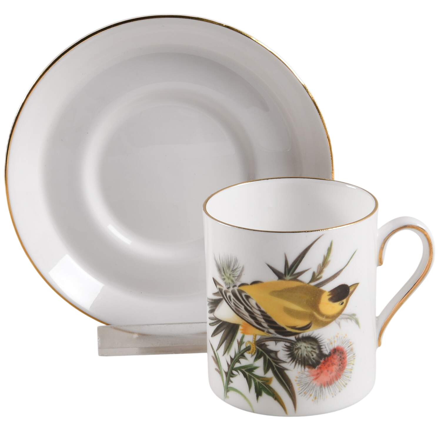 Audubon Birds Flat Demitasse Cup & Saucer Set by Tuscan - Royal Tuscan-1